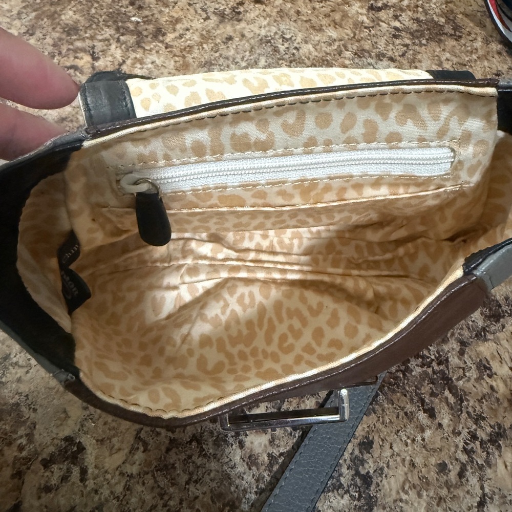 Brighton Brown and Gray Crossbody Bag with Leopard Print - Picture 10 of 11